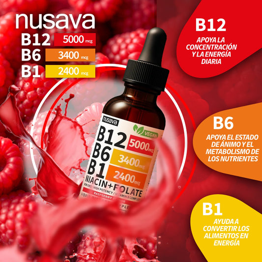 NUSAVA: B12 B6 B1 + niacina y folato